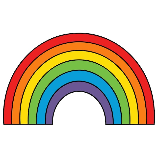 a rainbow is drawn on a white background