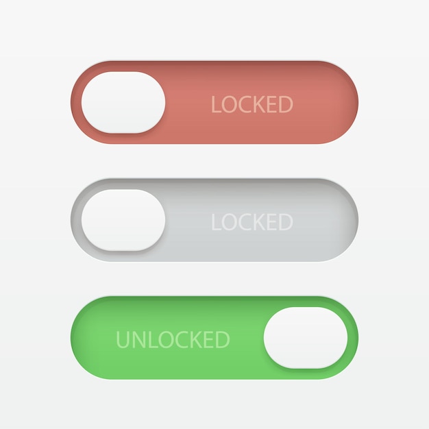 a realistic design digital lock in set