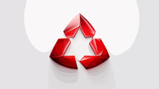 a red cube with a triangle in the middle