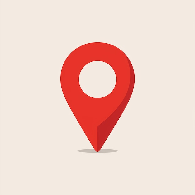 A red location pin icon commonly used in mapping or locationbased applications