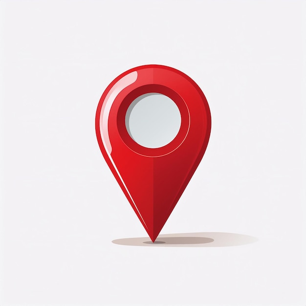 a red pin with a clear window in the middle