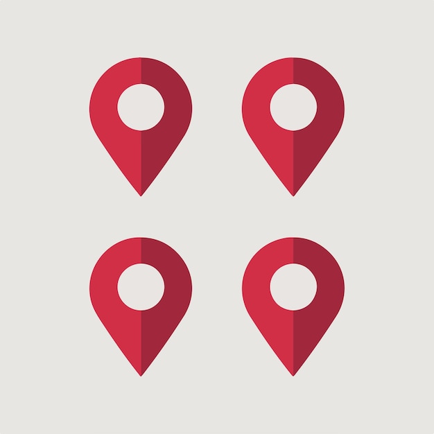 a red pin with a white dot on it