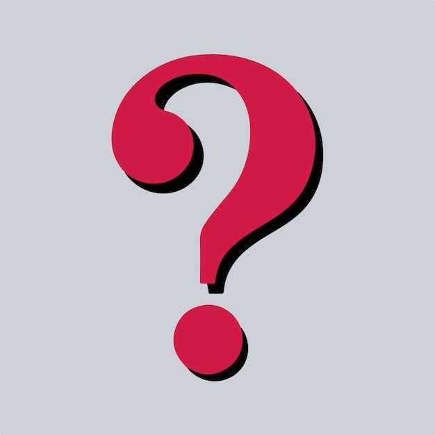 a red question is on a gray background
