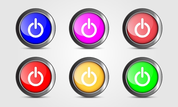 a row of buttons with a light switch on it