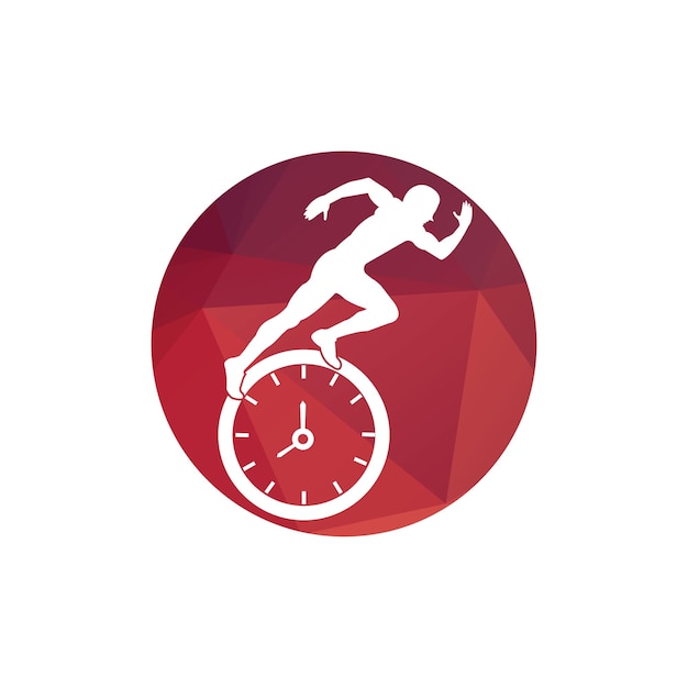 A running man with clock icon immediate icon vector