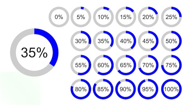 a screen with a blue circle that says percent