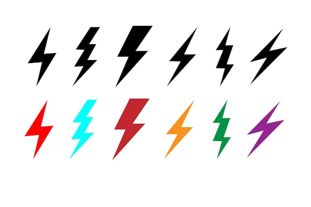 a series of different colored images of the same lightning