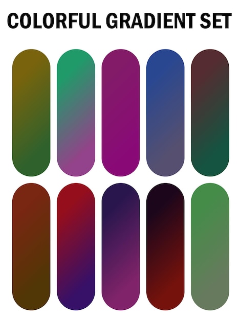 a series of multicolored nails with different colors