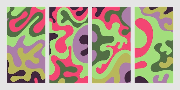 a series of pictures with different colors and shapes