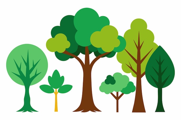 a series of trees with different colors and the words  trees