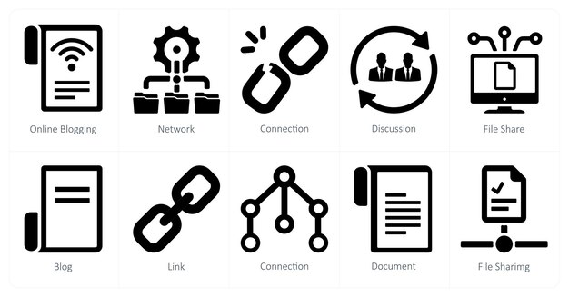 A set of 10 web marketing icons as online blogging network connection