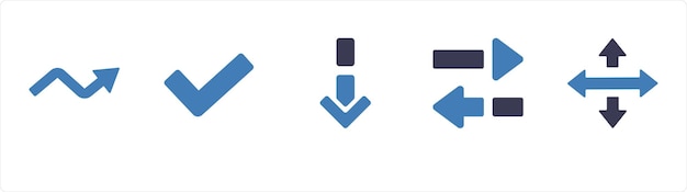 A set of 5 Arrows icons such as direction way path