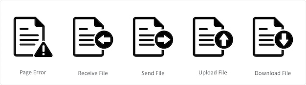 A set of 5 document Icons