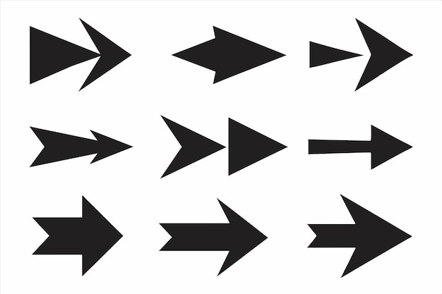 a set of black arrows with one pointing to the right