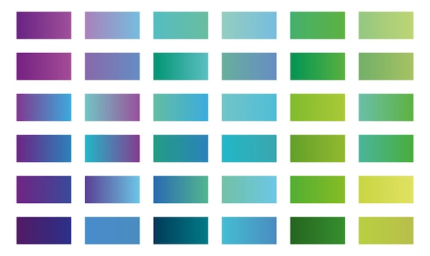 a set of color gradient fill vector swatches