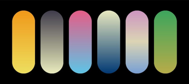 a set of cool soft vector gradient illustrations
