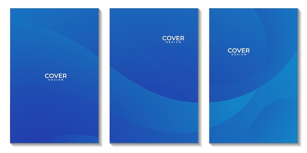 a set of flyers with elegant modern blue wave background for business