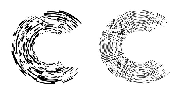 a set of letters c and c are shown on a white background.
