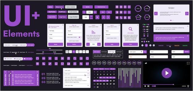 a set of modern web interface elements