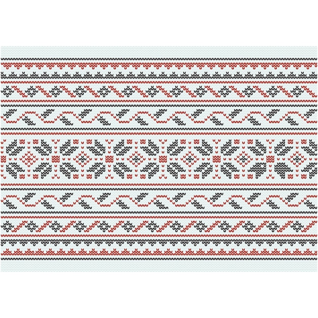 a set of patterns with a red and black border