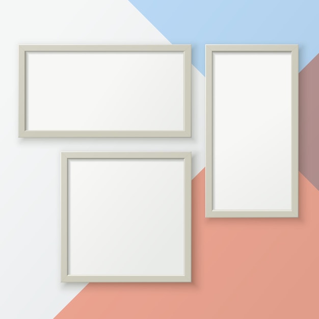 a set of realistic photo frames for placing images template for a poster banner or ad