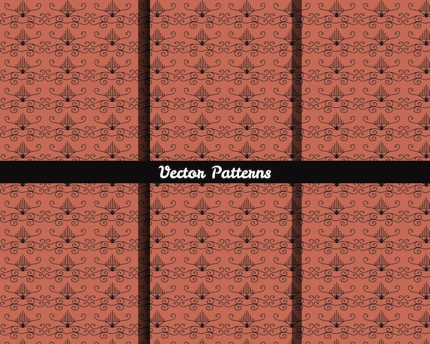 A set of red and black patterns with the words vector patterns.