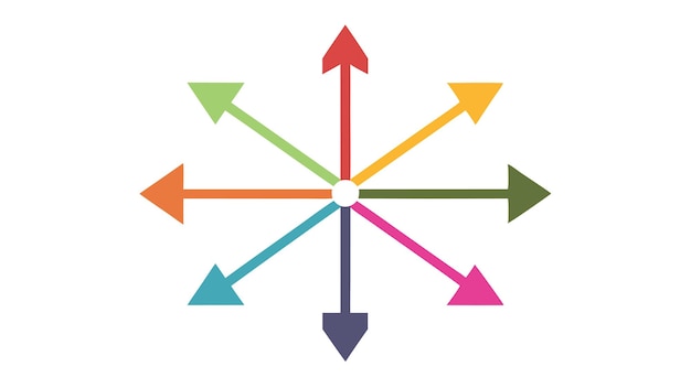 a set of right left up down colorful vibrant arrows in vector illustration flat geometric abstract