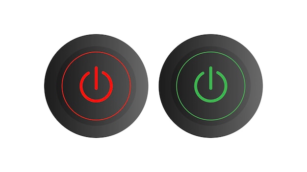 A set of round on and off buttons