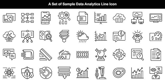 A Set of Sample Data Analytics Line Icons