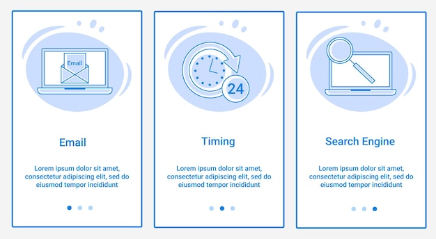 A set of UI and UX interfaces Subject Email Time calculation and Search Engine