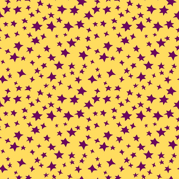 A set of vector seamless pattern with doodle stars Hand drawn vector doodles