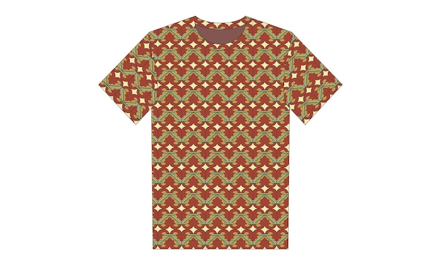 a shirt with a pattern of the design on it