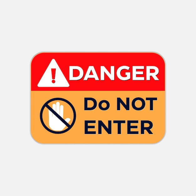 a sign that says danger is on a white background