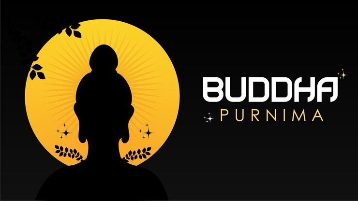 Vector a silhouette of a man in a black background with the words buddha purifier.