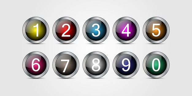 a silver button with the number 3 on it