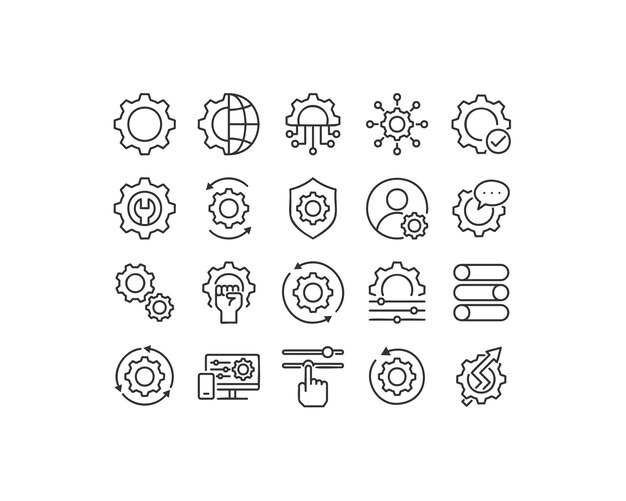 A simple set of settings icons