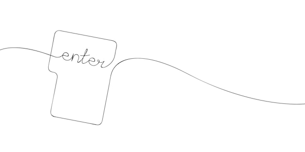 a single line drawing of an enter key continuous line enter button icon one line icon vector
