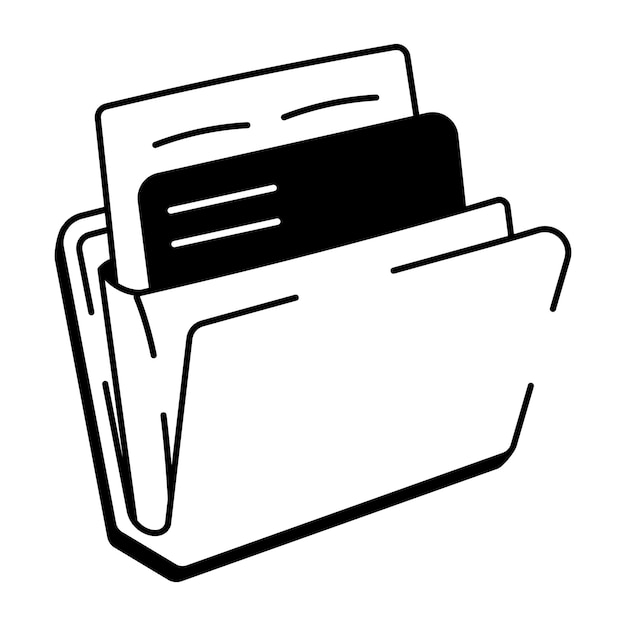 a sketchy style icon of an archive folder
