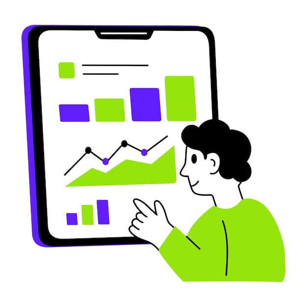 A sketchy style illustration of data analytics