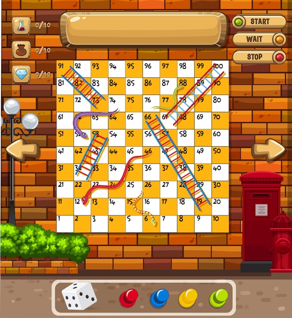 A snake boardgame template