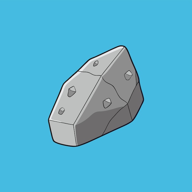 A solitary stone meteorite on a white backdrop Free Illustration
