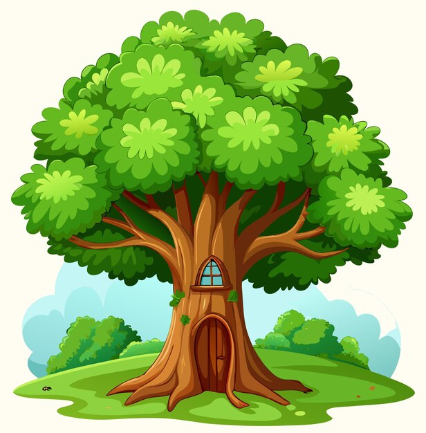 a treehouse with a treehouse on the top