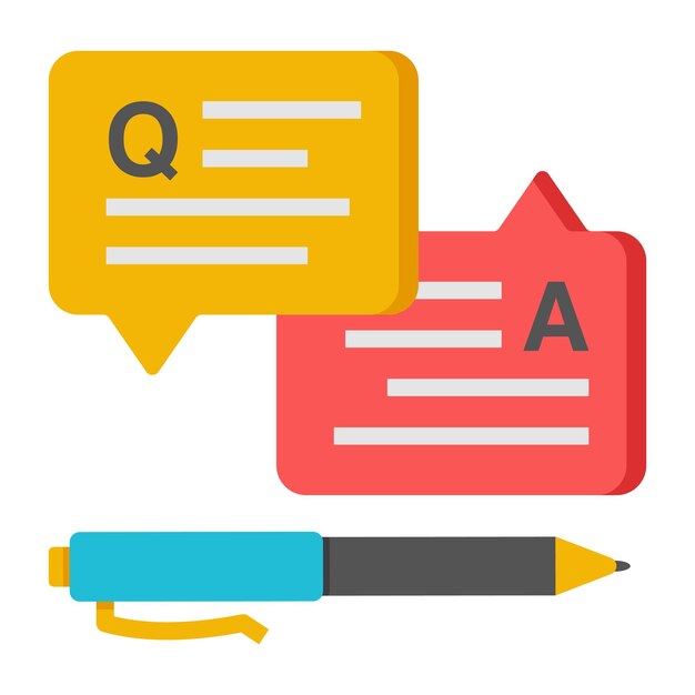 A trendy design icon of question and answer