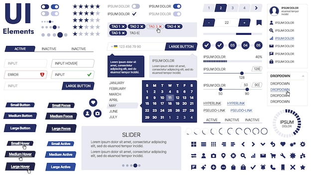 A UI prototype for mobile apps showcasing interactive buttons sliders and scrollable content designed for modern smartphone screens