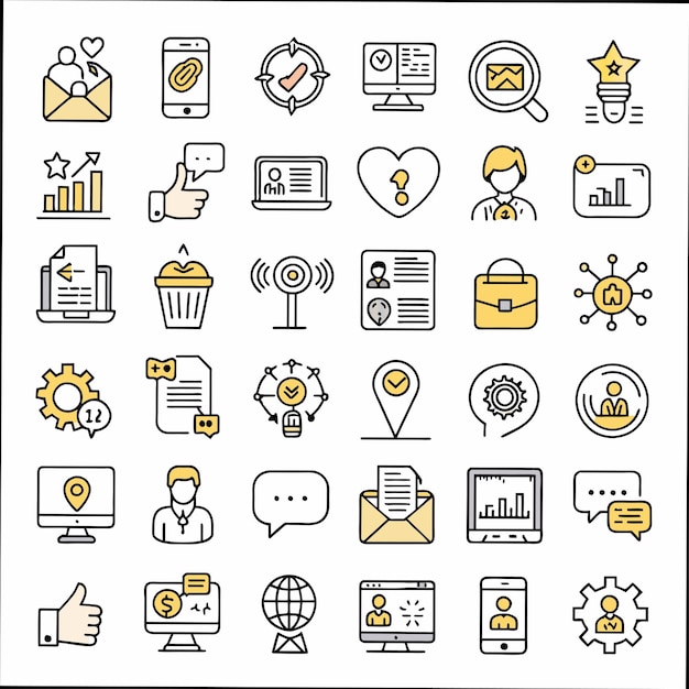 a variety of icons including one that says  cupcake