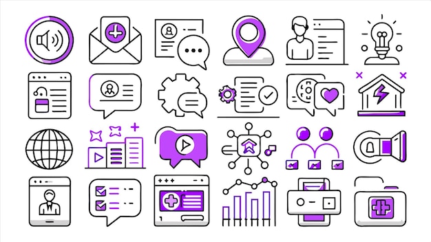a variety of icons including one that says quot social network quot
