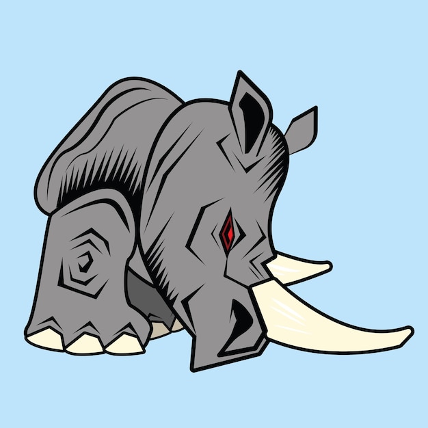 A vector illustration of an animal like a rhino can be used for any task related to durability.