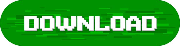 A vector illustration of Pixel download text screen on green background