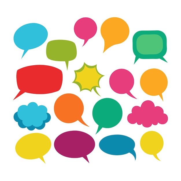 a vibrant set of speech bubbles collection isolated on white background