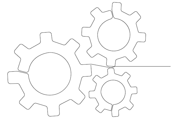 a white background with a black and white drawing of a gears